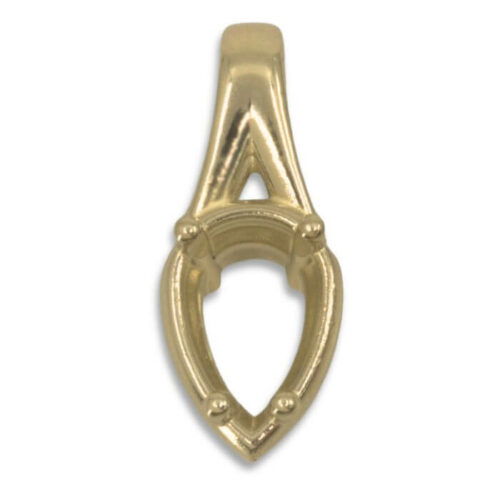 Pear Bezel Design with Prongs Pre-notched Pendant Mounting - Yellow Gold