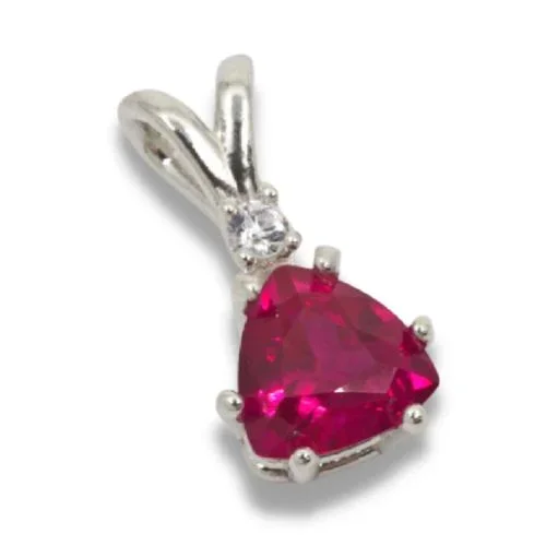 Trillion Accented Pendant Mounting - Ruby