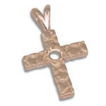 Nugget Freeform Cross Pre-notched Pendant Mounting - Rose Gold