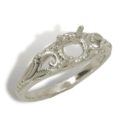 Round Ornamental Floral Design Pre-notched Ring Mounting