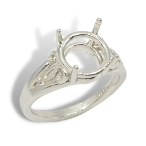Round Artisan Scroll Pre-notched Ring Mounting
