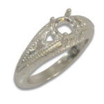 Vintage-Inspired Engraved Round Solitaire Pre-notched Ring Mounting