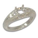 Vintage-Inspired Engraved Round Solitaire Pre-notched Ring Mounting