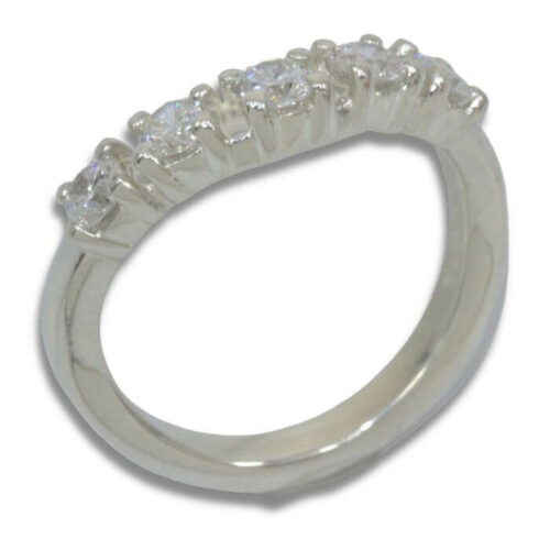 3mm 0.50ctw Five Stone Curved Band