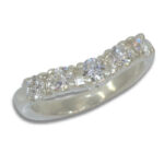 Curved Wedding Band - 3mm 0.50ctw Five Stone Curved Band