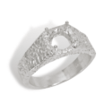 Men's Round 8mm River Rock Texture Pre-notched Ring Mounting