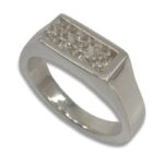 Men's 3mm Three Stone Pre-notched Ring Mounting