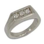 Men's 3mm Three Stone Pre-notched Ring Mounting - Finished