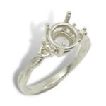 Round Accented Twist Milgrain Pre-notched Ring Mounting
