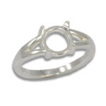 Round Cabochon Split Shank Ring Mounting - Sterling Silver