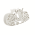 Oval Criss Cross Design Pre-notched Ring Mounting