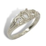 Oval Ornamental Floral Design Pre-notched Ring Mounting