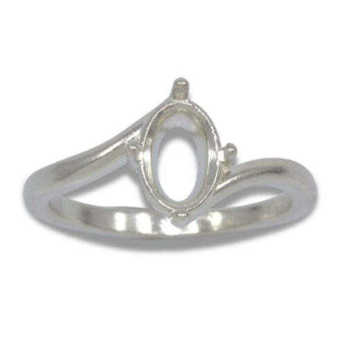 Oval Solitaire Twist Pre-notched Mounting