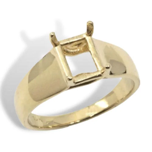 Emerald Cut Trellis Pre-notched Ring Mounting