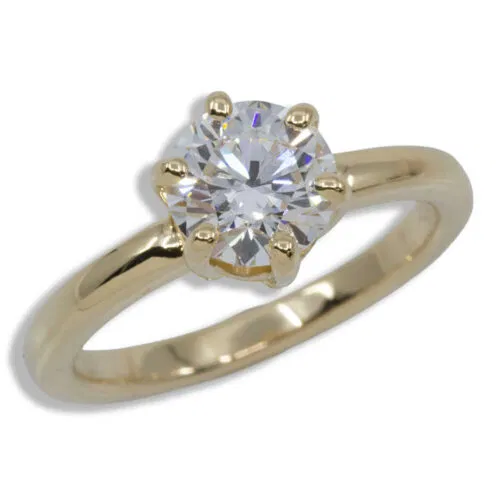 Lab Created Diamond 1.27ct Round Solitaire Gold Ring