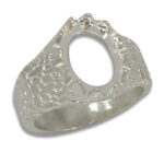 Men's Oval Cabochon Stone Texture Ring Mounting