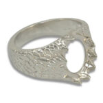 Men's Oval Cabochon Stone Texture Ring Mounting