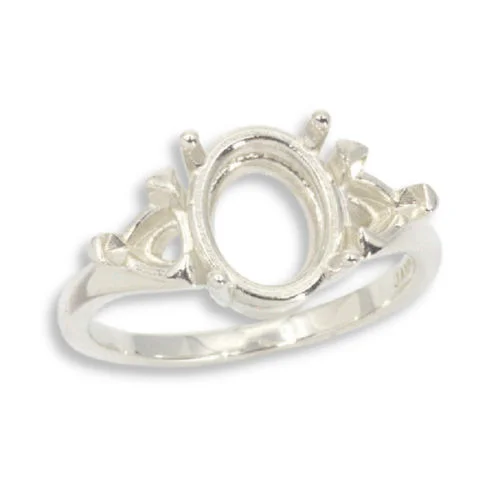 Oval Trillion Accent Pre-notched Ring Mounting