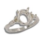 Oval Accented Twist Milgrain Pre-notched Ring Mounting