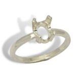 Oval 8x6mm Double Prong Ring Mounting