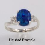 Oval Cabochon Accented Ring Mounting