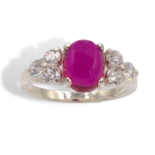 Oval Cabochon Triple Side Accent Ring Mounting