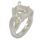 Oval Cabochon Criss Cross Design Pre-notched Ring Mounting