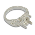 Oval Cabochon Criss Cross Design Pre-notched Ring Mounting