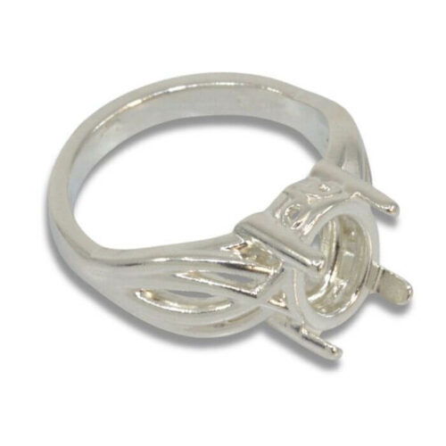 Oval Cabochon Criss Cross Design Pre-notched Ring Mounting