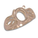Oval Cabochon Criss Cross Design Pre-notched Ring Mounting