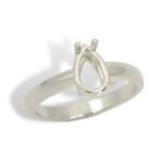 Pear Solitaire 4 Prong Pre-notched Ring Mounting