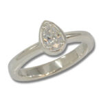 The Aura Lab Created 6x4mm Pear Bezel Style Ring