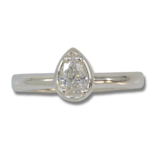 The Aura Lab Created 6x4mm Pear Bezel Style Ring