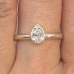 The Aura Lab Created 6x4mm Pear Bezel Style Ring