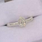 The Aura Lab Created 6x4mm Pear Bezel Style Ring