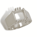 Men's Emerald Cut Pre-notched Ring Mounting