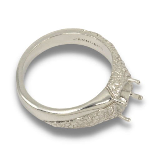 Men's Round Mixed Texture Pre-notched Ring Mounting