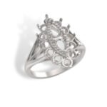 Antique Style Double Pear Cluster Premium Ring Mountin