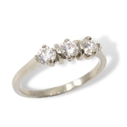 Deco Style 3 Stone Round Mothers Ring Mounting