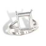 Emerald Cut Split Shank Pre-notched Ring Mounting