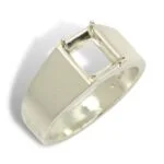 Men's Emerald Cut Smooth Pre-notched Ring Mounting