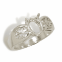 Oval Filigree Pre-notched Ring Mounting