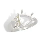 Trillion Six Prong Accented Pre-notched Ring Mounting