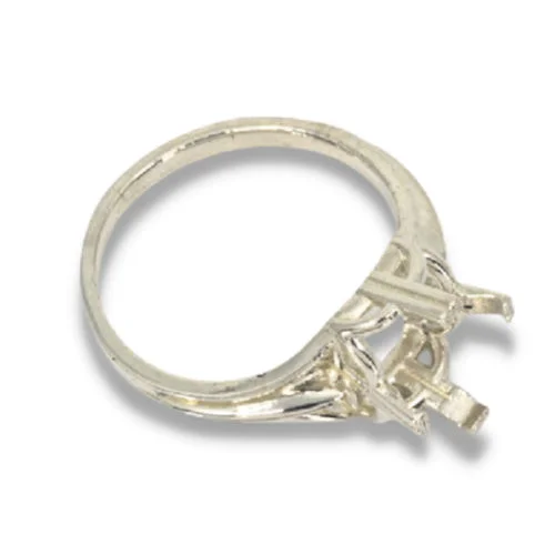 Emerald Cut Regalle Pre-notched Ring Mounting