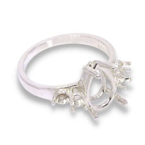 Pear Double Accented Pre-notched Ring Mounting
