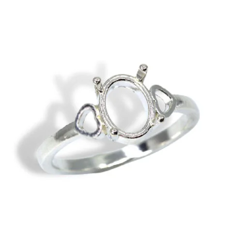 Oval Heart Cutout Pre-notched Ring Mounting