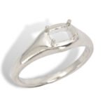 Emerald Cut Horizontal Pre-notched Ring Mounting