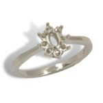 Oval 5x3mm Petite Cluster Pre-notched Ring Mounting