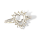 Round Heart Cluster Pre-notched Ring Mounting