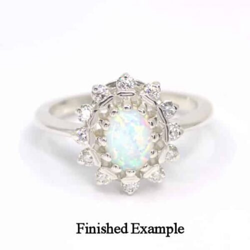 Oval Cabochon Cluster Ring Mounting